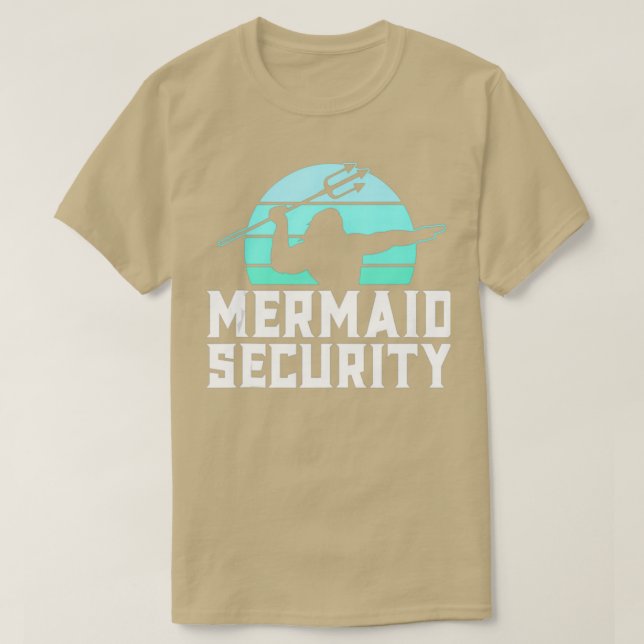 Camiseta Mermaid Security Shirt Mens Boys Swimmer Dad Merda (Diseño del anverso)