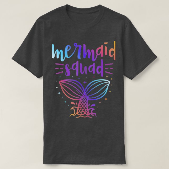 Camiseta Mermaid Squad Matching Birthday Party (Diseño del anverso)