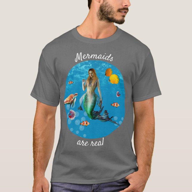 Camiseta Mermaid subacuático Treasure Hunt Fantasy Blue (Anverso)