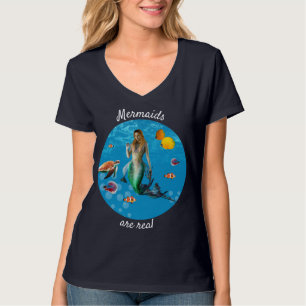 Camiseta Mermaid subacuático Treasure Hunt Fantasy Blue