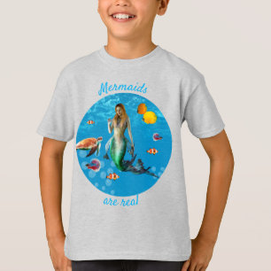 Camiseta Mermaid subacuático Treasure Hunt Fantasy Blue
