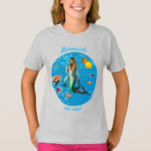 Camiseta Mermaid subacuático Treasure Hunt Fantasy Blue
