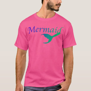 Camiseta Mermaid Tail texto púrpura verde