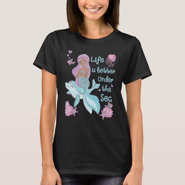 Camiseta Mermaid  Under the Sea Cute Ocean Design (Anverso)