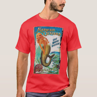 Camiseta Mermaid vintage seafood oyster food advertisement