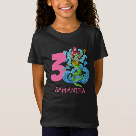 Camiseta Mermaid Warrior 3 cumpleaños T-Shirt