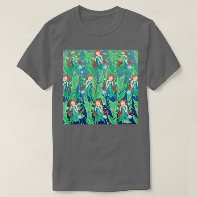 Camiseta Mermaids Cuello Gator Red Hair Hermosa Sirena (Diseño del anverso)