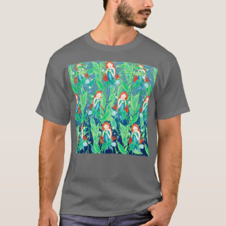 Camiseta Mermaids Cuello Gator Red Hair Hermosa Sirena