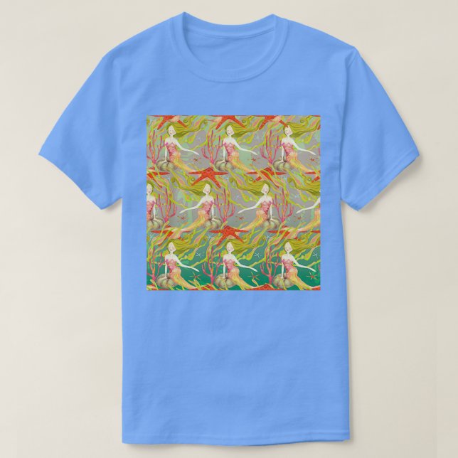 Camiseta Mermaids Cuello Gator Starfish Hermosa Sirena 1 (Diseño del anverso)