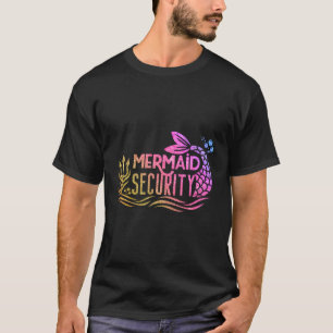 Camiseta Merman Mermaid Security Funny Cumpleaños