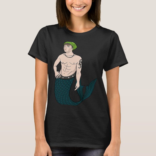 Camiseta Merman Tattooed Majestic Mermen Boy Mermaid Swimme (Anverso)