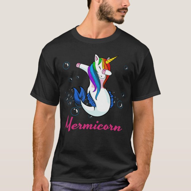 Camiseta Mermicorn Unicornio Para Mujeres Chicas Sirena Úni (Anverso)