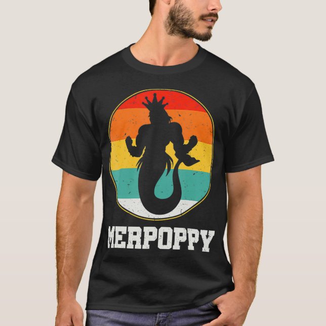 Camiseta Merpoppy Security Merman Mermaid Grandpa Fish Gran (Anverso)