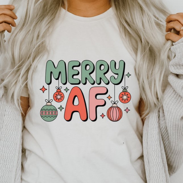 Camiseta Merry AF Cute Funny Christmas (Subido por el creador)