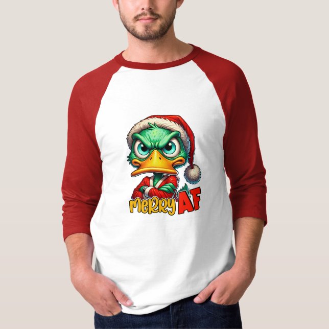 Camiseta Merry AF Green Grumpy Duck (Anverso)