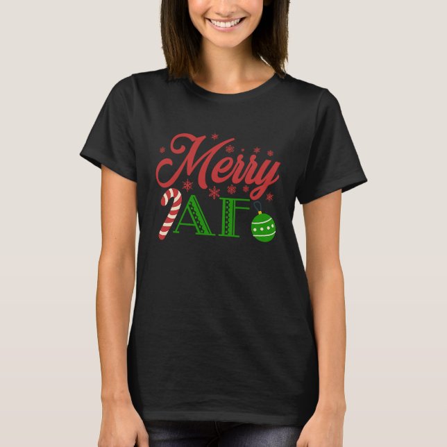 Camiseta Merry AF Merry Christmas Santa Elfs (Anverso)