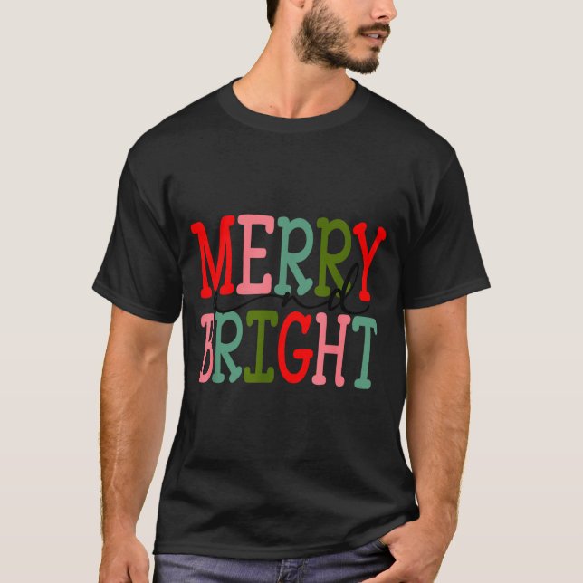 Camiseta Merry And Bright Christmas Women Girls Kids Toddle (Anverso)