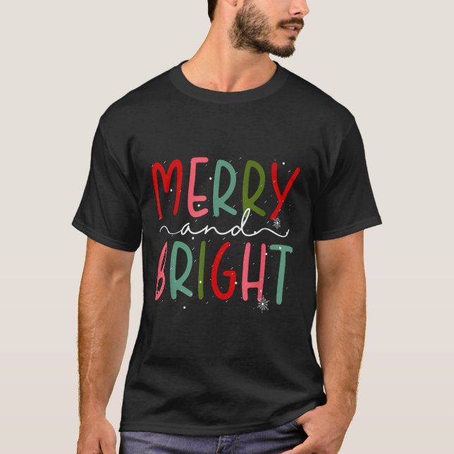 Camiseta Merry And Bright Christmas Women Girls Kids Toddle (Anverso)