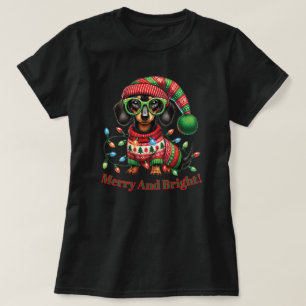 Camiseta Merry and Bright Dachshund