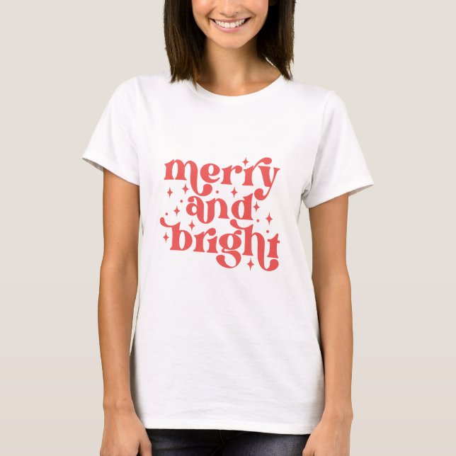Camiseta Merry and Bright Retro Groovy (Anverso)