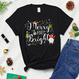 Camiseta Merry and Bright, Women's Christmas Shirt, Merry