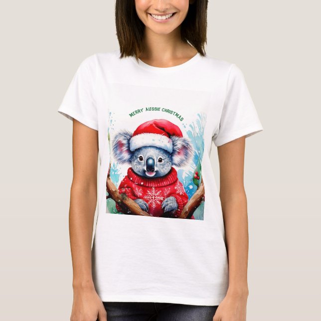 Camiseta Merry Aussie Navidades Koala (Anverso)