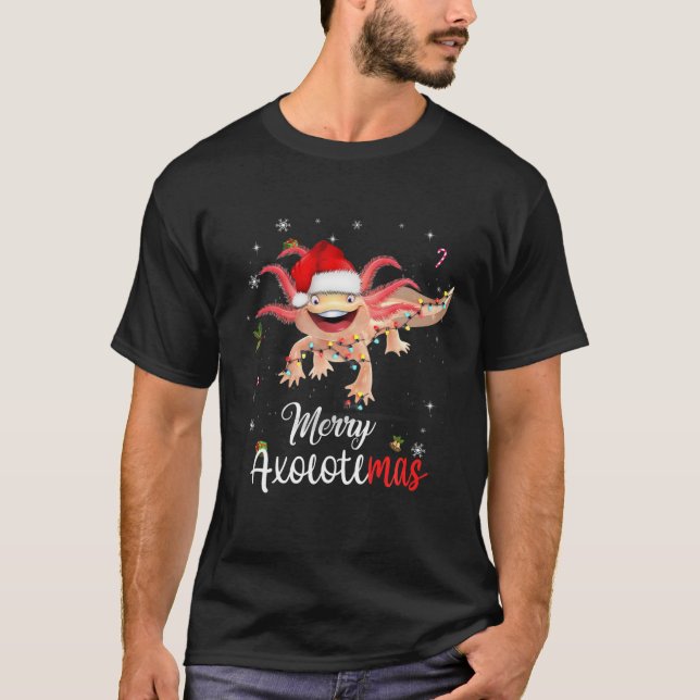 Camiseta Merry Axolotlmas Light Christmas Funny Xmas Family (Anverso)