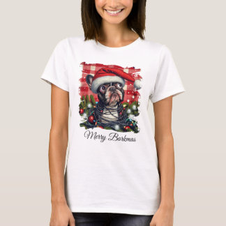 Camiseta Merry Barkmas French Bulldog Christmas