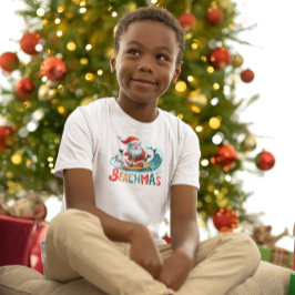 Camiseta Merry Beachmas Santa Surfing Retro Design