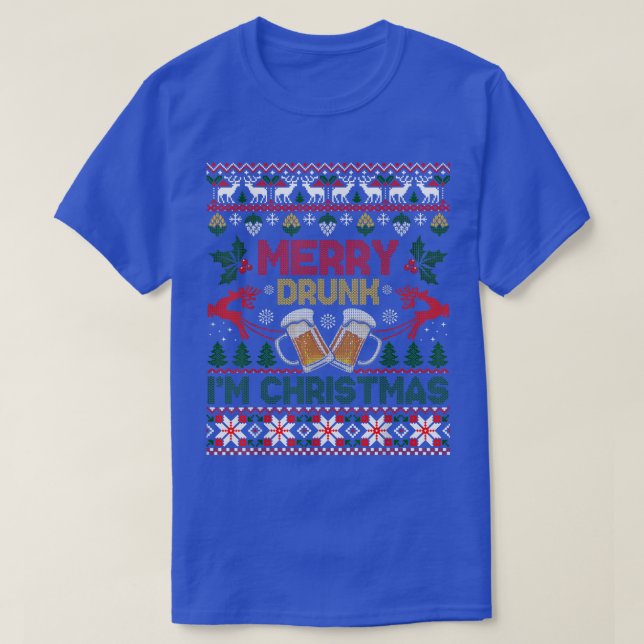 Camiseta Merry Borracho Navidades Im Graciosamente Bebe Feo (Diseño del anverso)