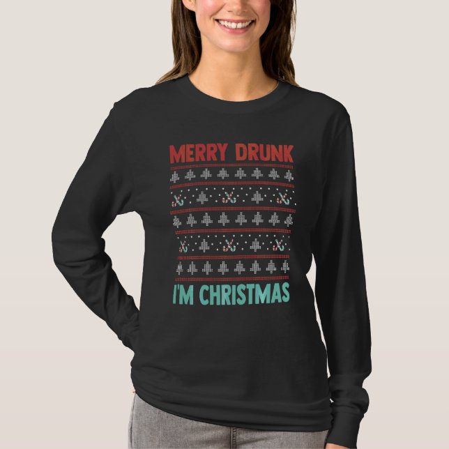 Camiseta Merry Borracho Yo Soy Navidades Sudadizo (Anverso)
