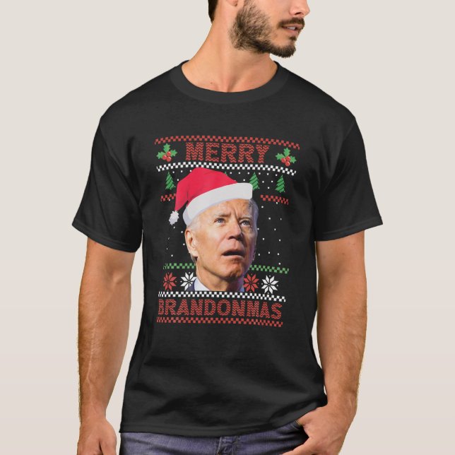 Camiseta Merry Brandonmas Brandon Anti Biden Navidades feos (Anverso)
