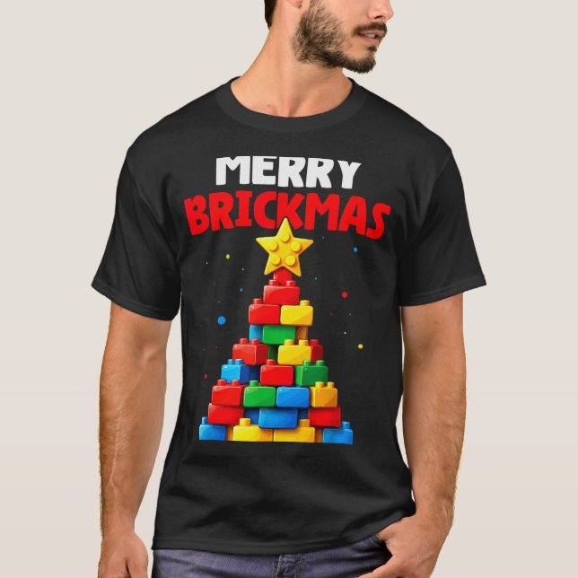 Camiseta Merry Brickmas Block Building Builder Brick Master (Anverso)