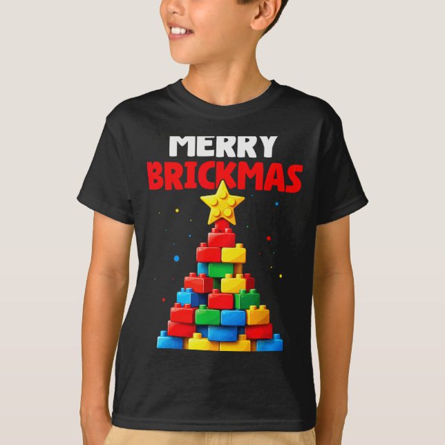 Camiseta Merry Brickmas Block Building Builder Brick Master (Anverso)