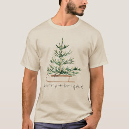 Camiseta Merry Bright Christmas Tree Sled Family Gift