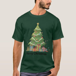 Camiseta Merry & Bright Festive Design 