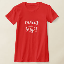 Camiseta Merry & Bright Modern Script Christmas Red
