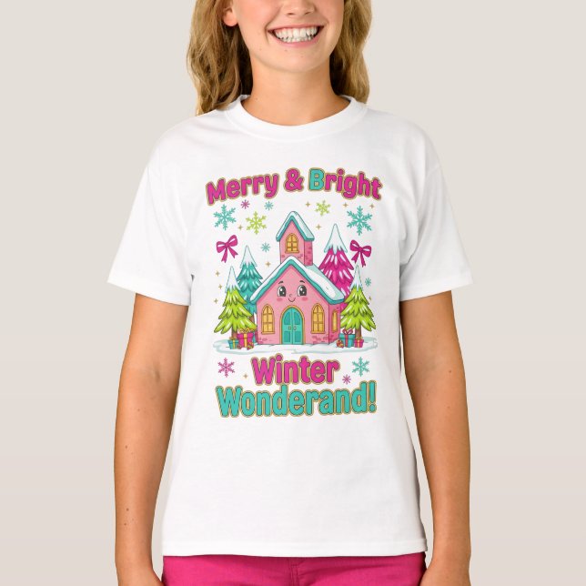 Camiseta "Merry & Bright Winter Wonderland" (Anverso)