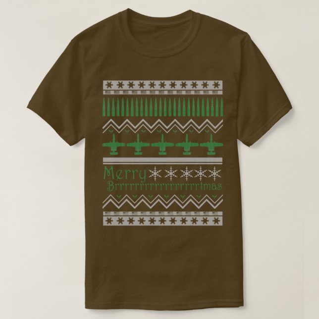 Camiseta Merry Brrrrrrrtmas A10 Warthog Ugly Christmas Swea (Diseño del anverso)