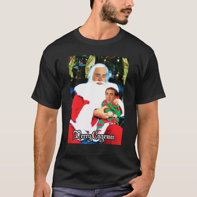 Camiseta Merry Cagemas Santa Knee Nicolas Navidades en jaul (Anverso)