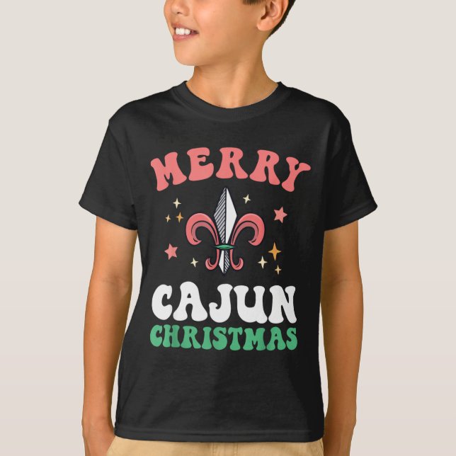 Camiseta Merry Cajun Christmas Southern Louisiana Xmas New  (Anverso)