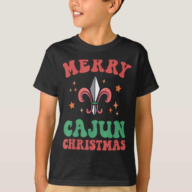 Camiseta Merry Cajun Christmas Southern Louisiana Xmas New  (Anverso)