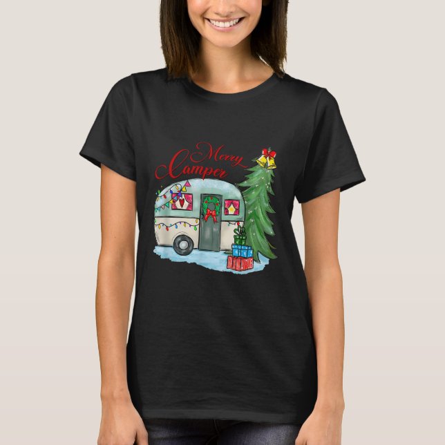 Camiseta Merry Camper Christmas Santa Camper Camng Truck Xm (Anverso)