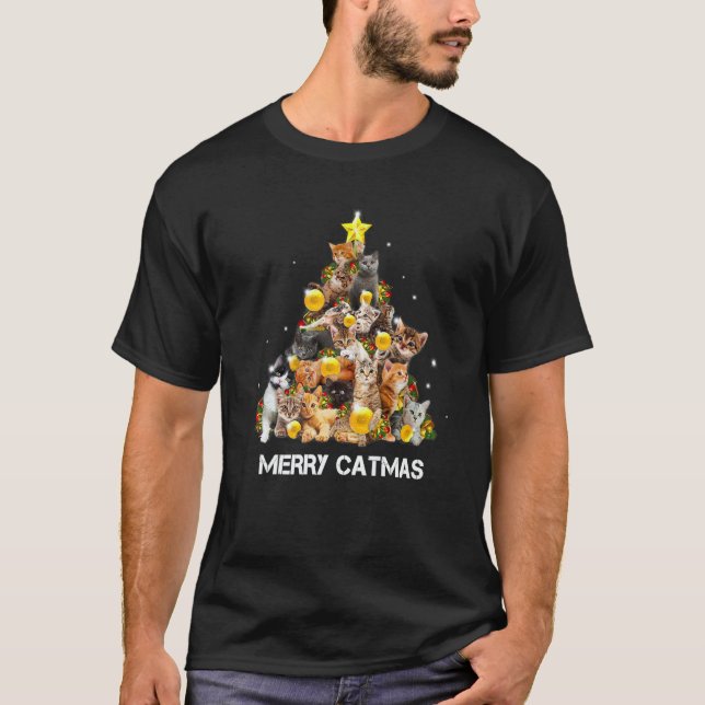 Camiseta Merry Catmas Cat Mom Cat Dad Cat Boys Cat Christma (Anverso)