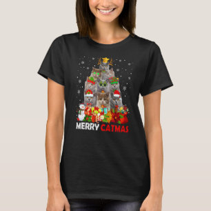 Camiseta Merry Catmas Cat Mom Cat Dad Navidades Sho británi