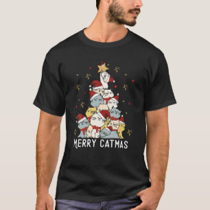 Camiseta Merry Catmas Christmas Tree Winter Cats Santa Cat
