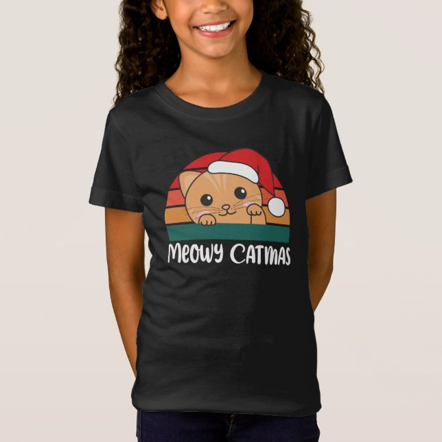 Camiseta Merry Catmas Funny Cat Navidades Pun (Anverso)