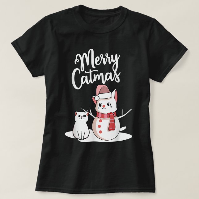 Camiseta Merry Catmas Funny Christmas Cats (Diseño del anverso)