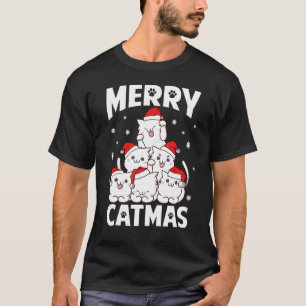 Camiseta Merry Catmas Funny Pun Christmas Cat Lover Matchin