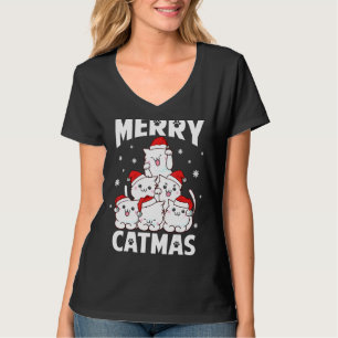 Camiseta Merry Catmas Funny Pun Navidades Cat Lover Matchin